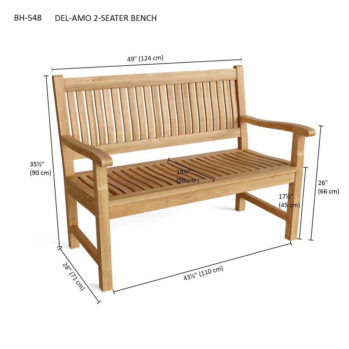 Del-Amo 2-Seater Bench