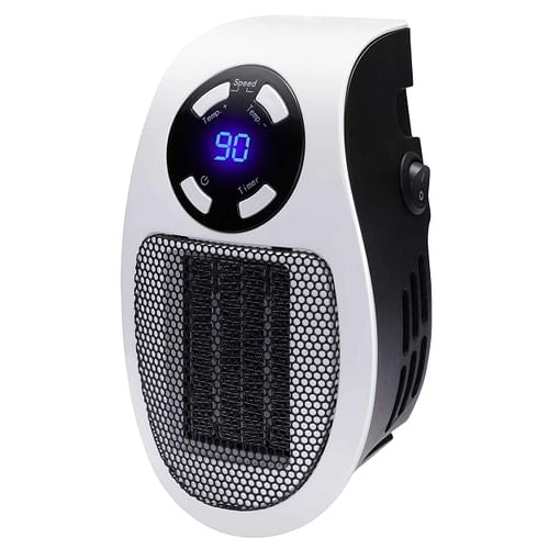 Brentwood 350 Watt Plug-In Wall Outlet Personal Space Heater in White | Kitchen + Metal
