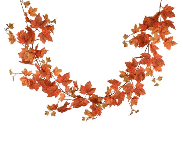 66"L FABRIC MAPLE LEAF GARLAND ORANGE/YELLOW