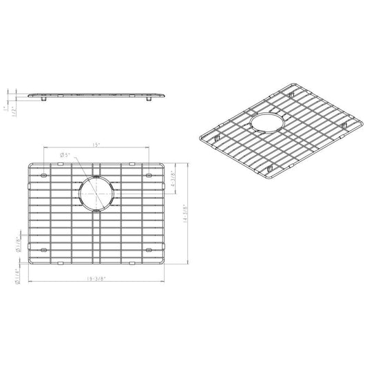 Stainless Steel Bottom Grid for Handmade Single Bowl Sink (HMS175)