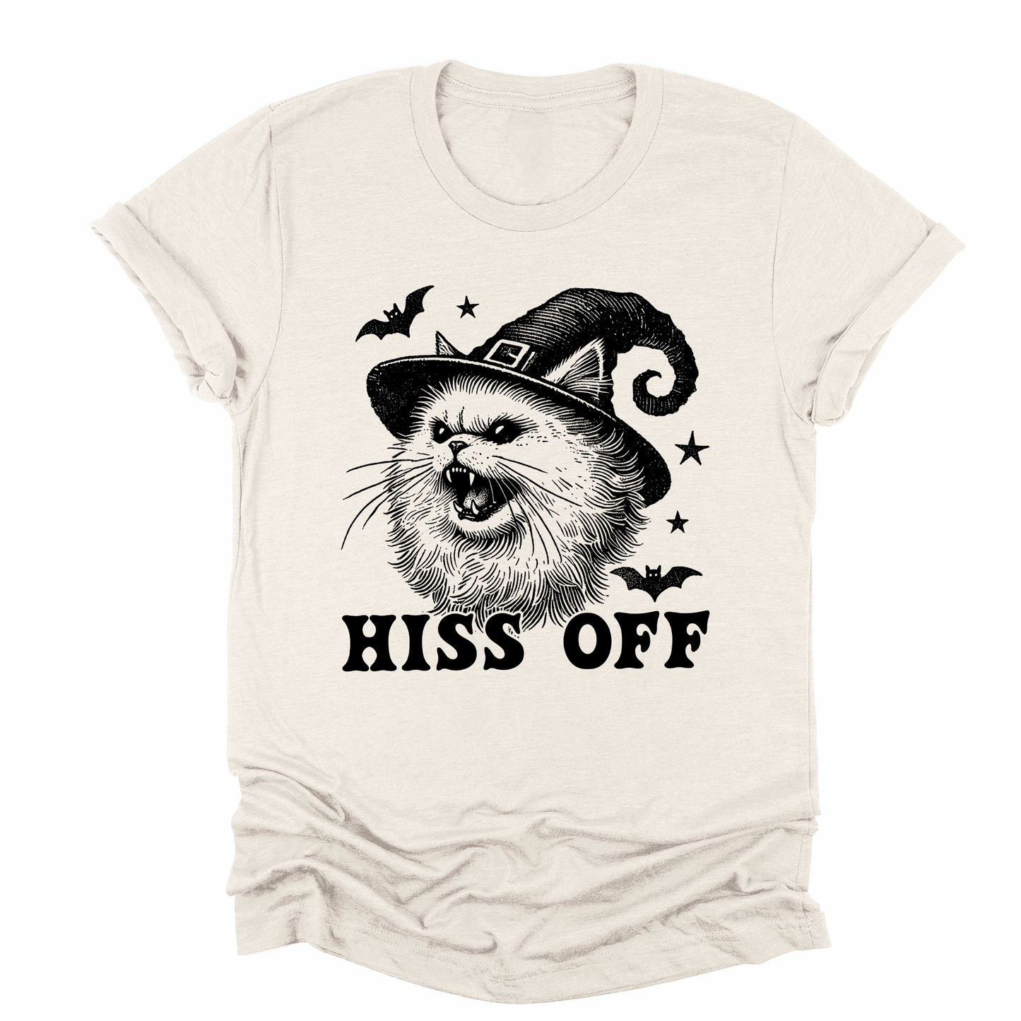 Hiss Off, Cat, Halloween Witch, Funny, Graphic Tee, Trendy Tshirt