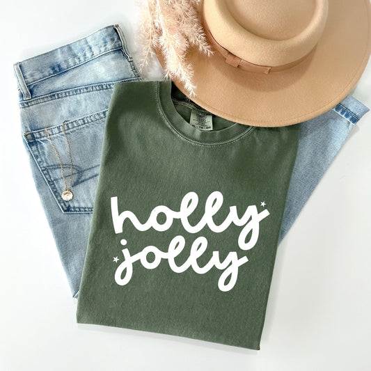 Holly Jolly, Retro Christmas, Classic, Winter, Santa, Xmas Tshirt Comfort Colors T-Shirt