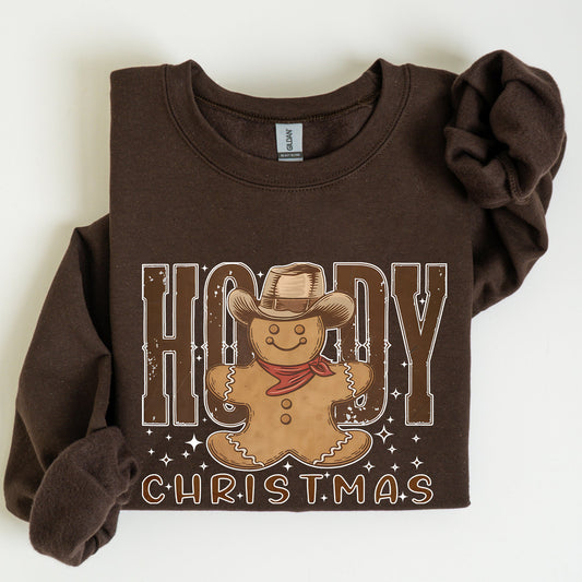 Howdy Christmas, Gingerbread Man, Cowboy Sweatshirt