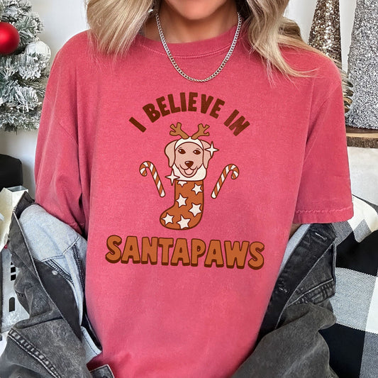 I Believe In Santa, Dog Lover, Pets, Christmas, Comfort Colors, Tshirt