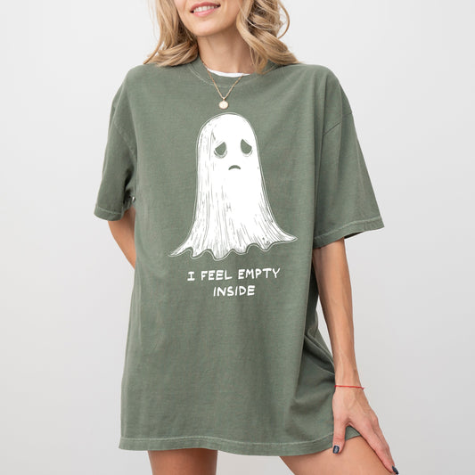 I Feel Empty Inside, Ghost, Aesthetic, Funny, Meme, Halloween, Witch, Spooky, Costume, Skeleton, Mental Health Tshirt Comfort Colors T-Shirt