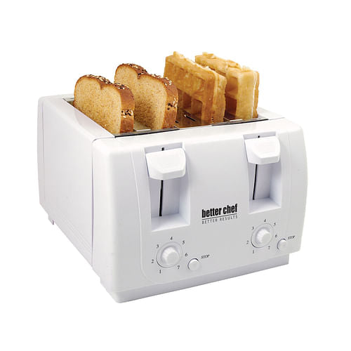 Better Chef 4 Slice Dual-Control Toaster in White | Toasters | Kitchen + Metal
