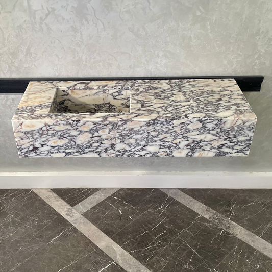 HANDCRAFTED CUSTOM CALACATTA VIOLA MARBLE SINK (NS-105)