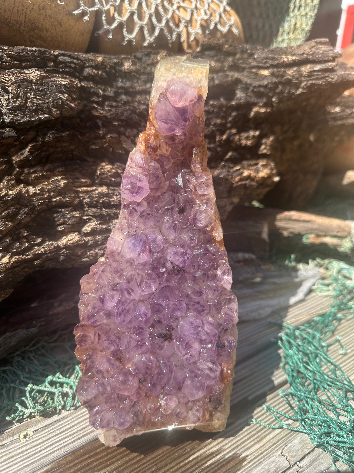 Natural Amethyst Cluster Crystal Specimen-Raw Purple Quartz Geode (9x3.4x3.8)