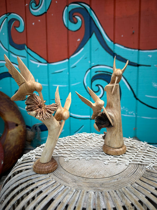 Small Hummingbird Wood Sculpture