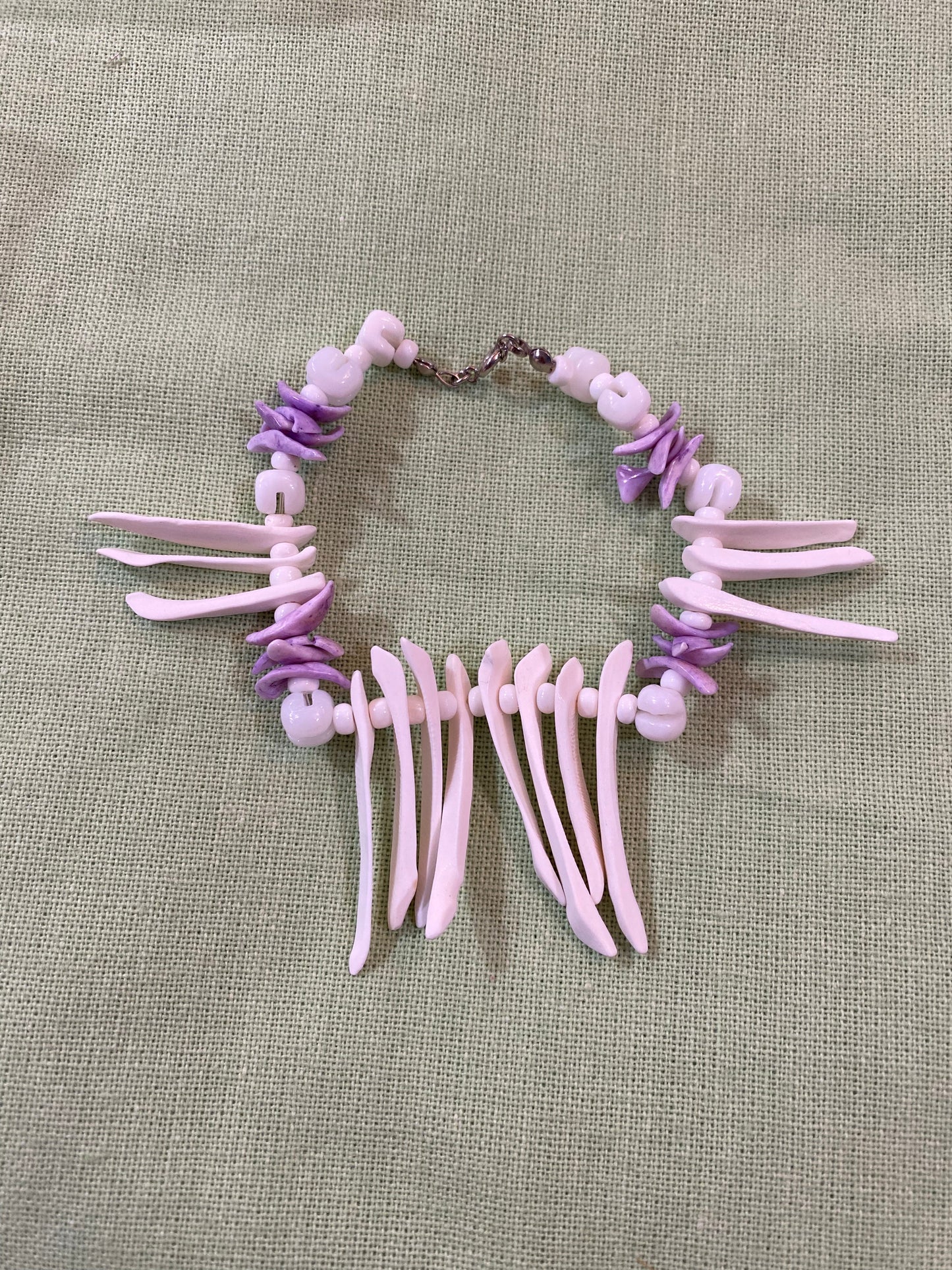 Vintage Purple Carved Shell Bracelet - Unique Handmade Jewelry