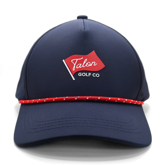 Blue Baseball Hat w/ Red Rope - Flag Logo