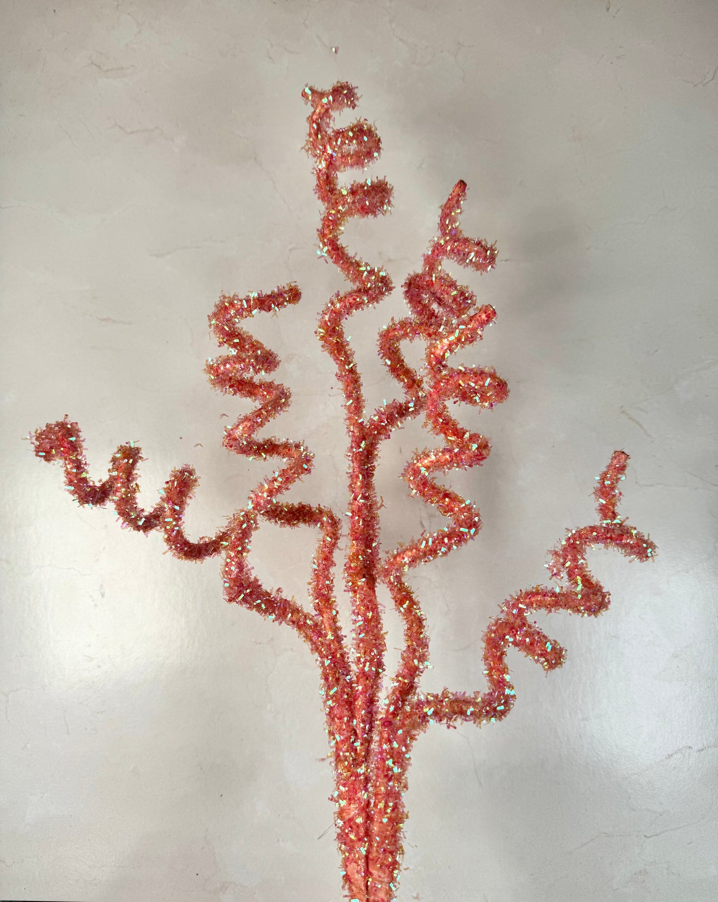 29"L V-CUT FOIL/GLTR CURLY TWIG SPRAY IRIDESCENT HOT PINK