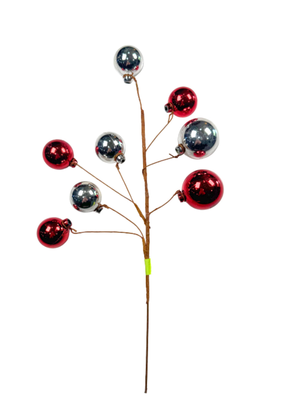 CHRISTMAS BALL PICK H12 RED/SILVER