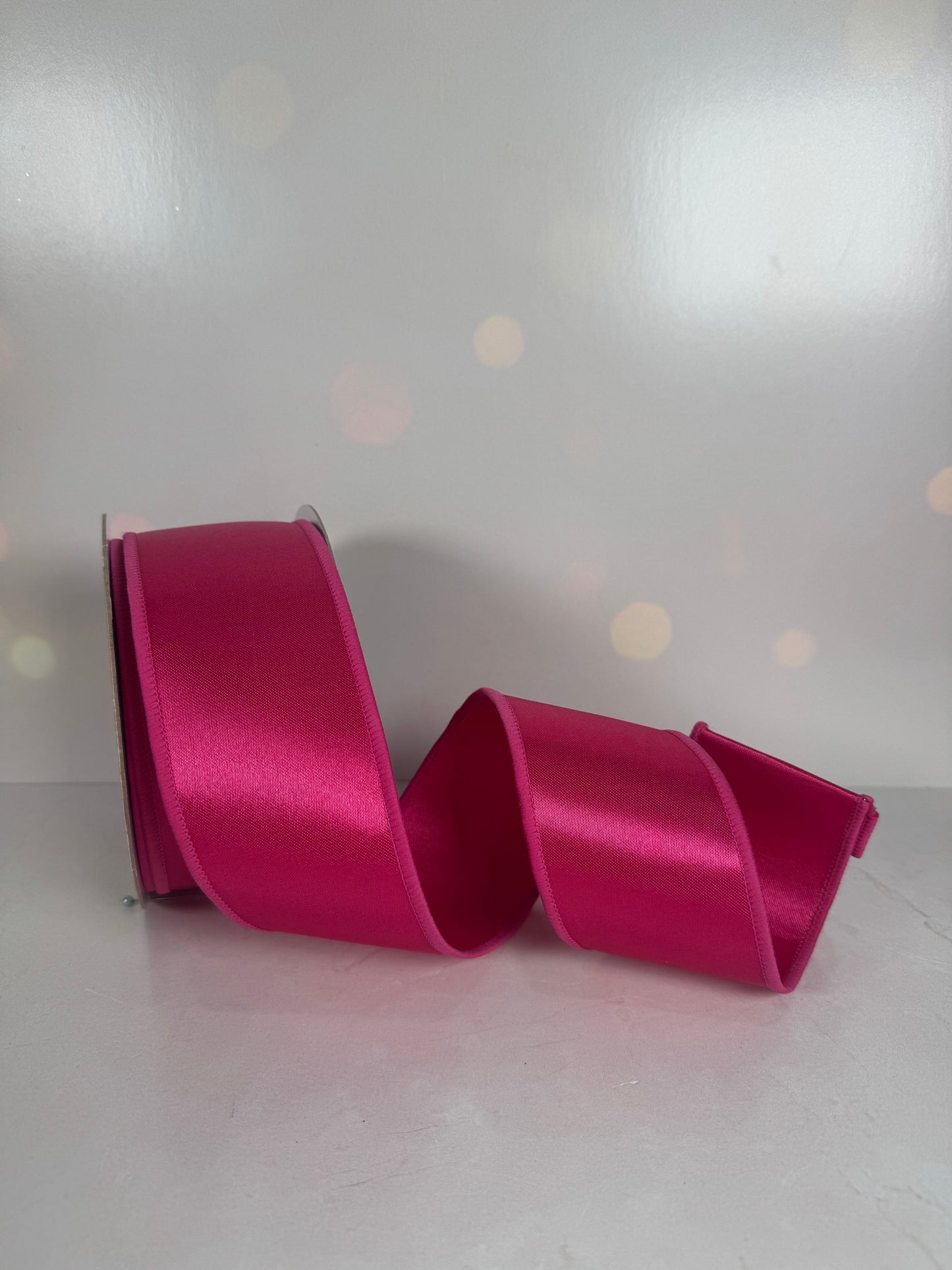 2.5"X10YD SATIN FUSED HOT PINK