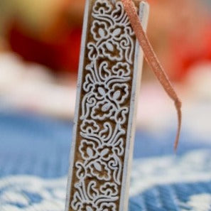 Hand Carved Lace Wooden Block Ornament