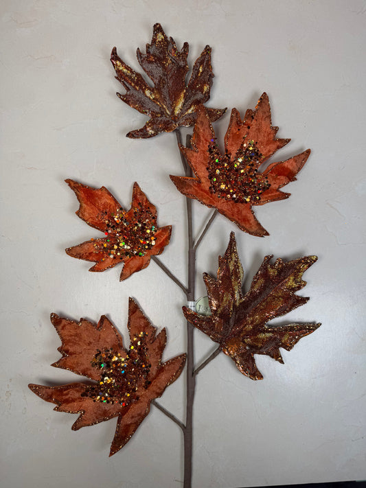 28" GLITTER MAPLE LEAF SPRAY Choose one