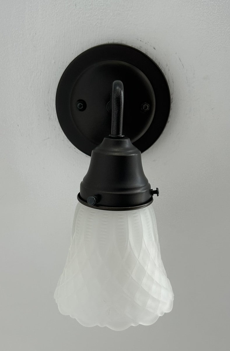 Frosted Diamond Quilted Glass Wall Sconce