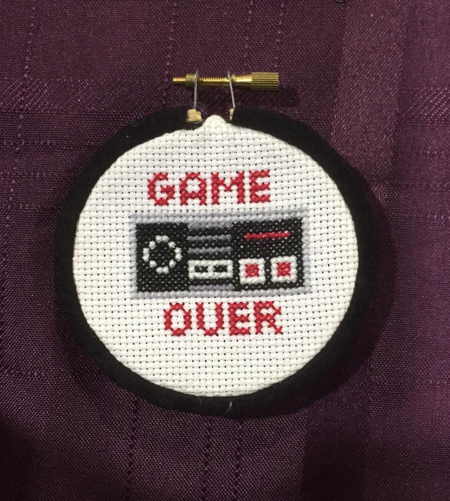 Game Over Controller Counted Cross Stitch DIY Kit, Pattern and
