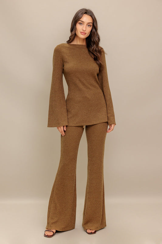 FLARE TOUCH SOLID KNIT PANTS