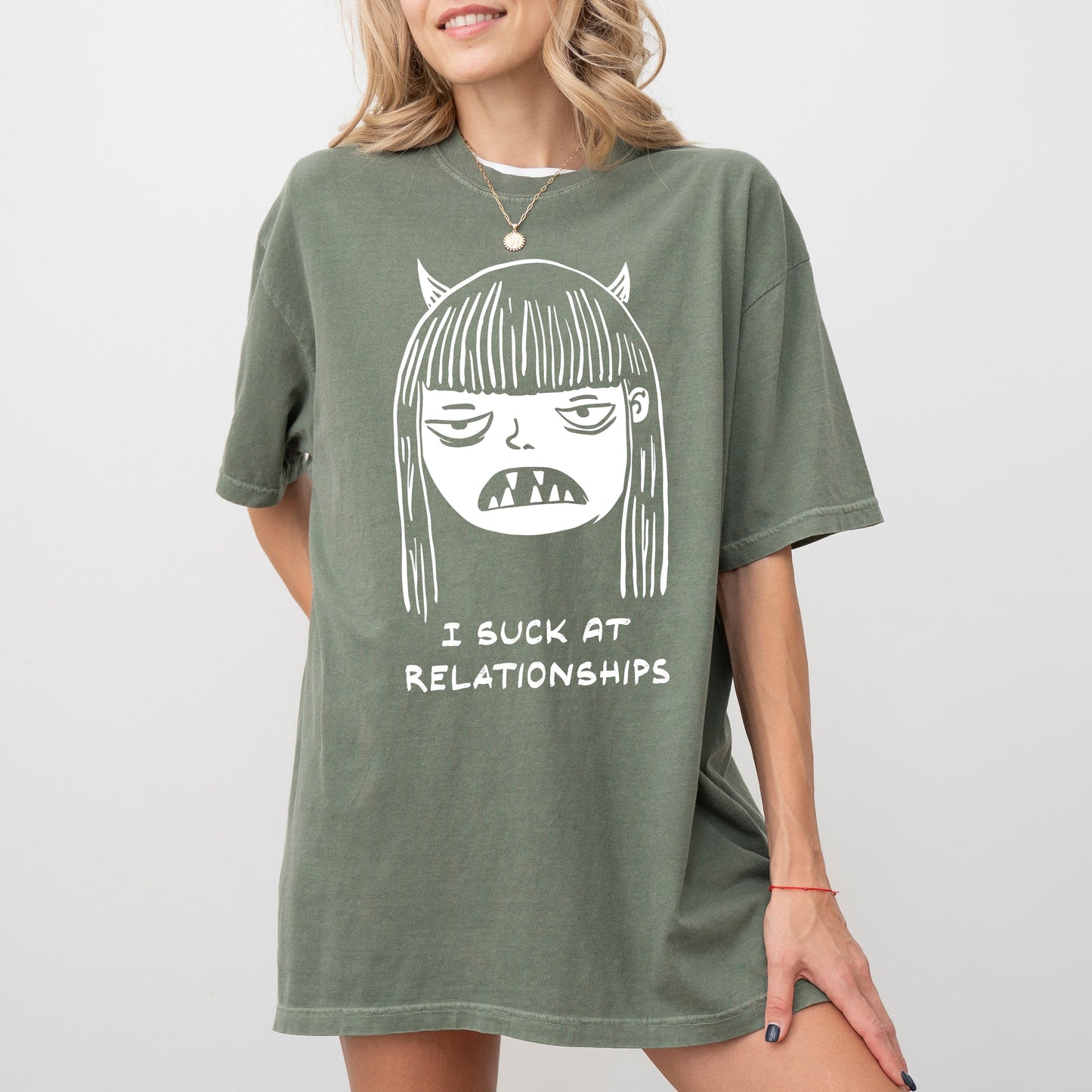 I Suck At Relationships, Witch, Aesthetic, Love Life, Funny, Meme, Halloween, Spooky, Costume, Skeleton Tshirt Comfort Colors T-Shirt