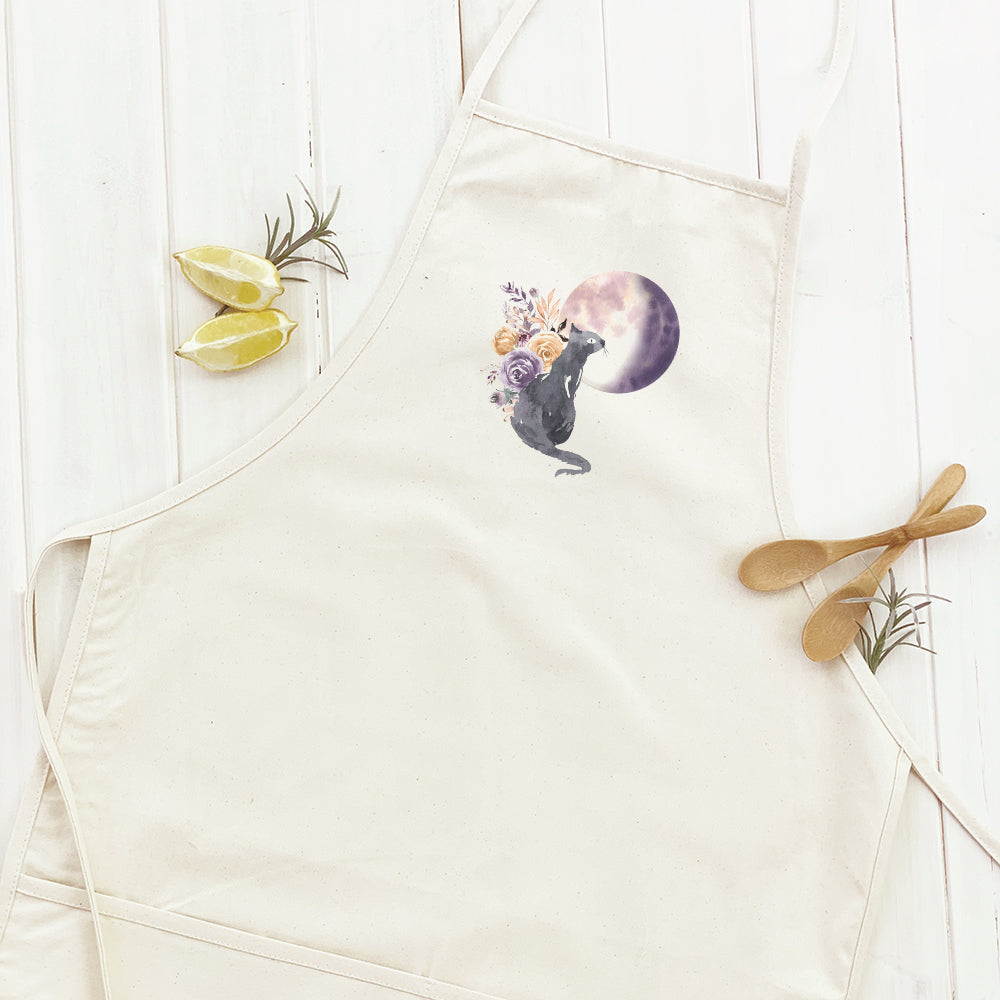 Floral Black Cat - Women's Apron | Aprons | Kitchen + Metal