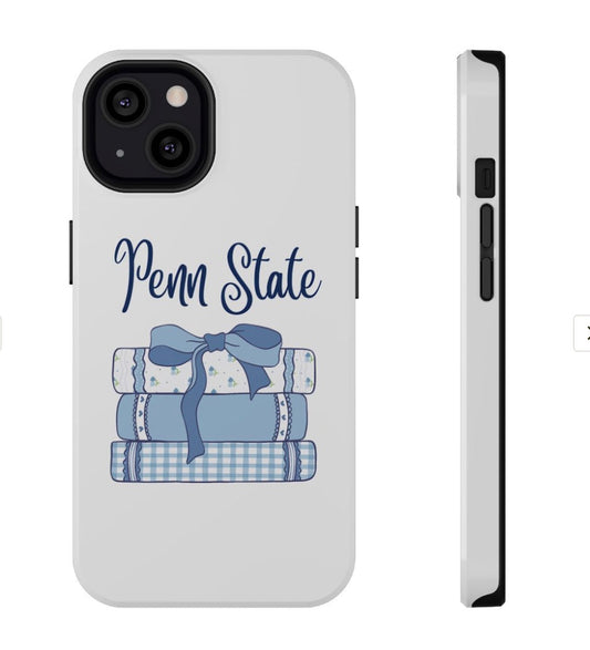 Customizable: Books & Bows Aesthetic Phone Case, College Student Gift, Impact-Resistant Cover, Book Lover's Accessory, Graduation Present, School Spirit Merchandise