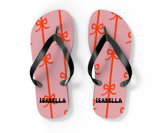 Customizable: Chic Bow Flip Flops, Stylish Summer Sandals, Women's Beach Footwear, Cute Vacation Slippers, Trendy Pool Shoes