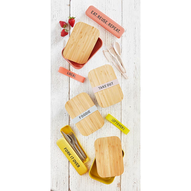 Leftovers Bamboo Lunch Box in Vivid Yellow | Eco-Friendly