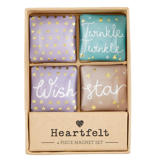 Gift Boxed Magnet Set | Wish Twinkle Square Glass Magnets Set of 4
