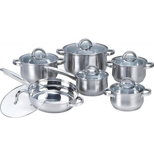 12 Piece Stainless Steel Cookware Set | Kitchen + Metal