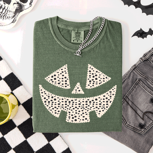 Jack o Lantern, Dalmatian Print, Halloween, Comfort Colors T-Shirt