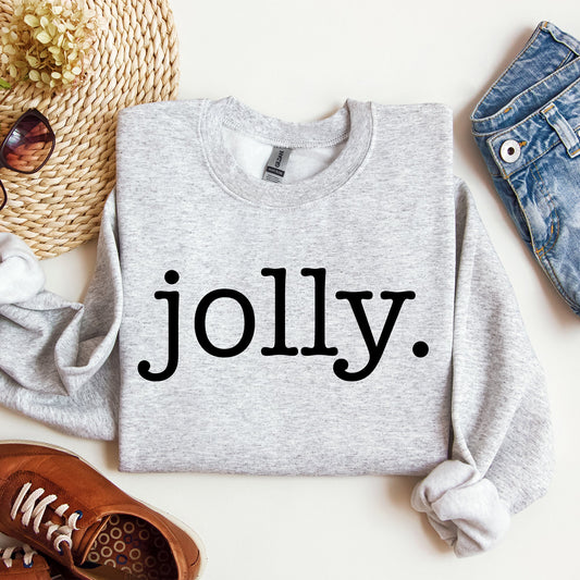 Jolly, Classic Minimalist, Christmas, Winter, Snow, Santa, Sweatshirt