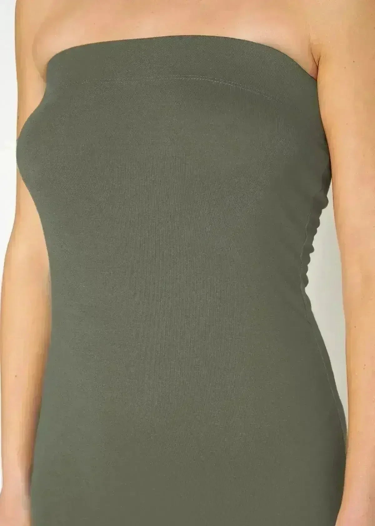 Women's Tube Top Bodycon Midi Dress
