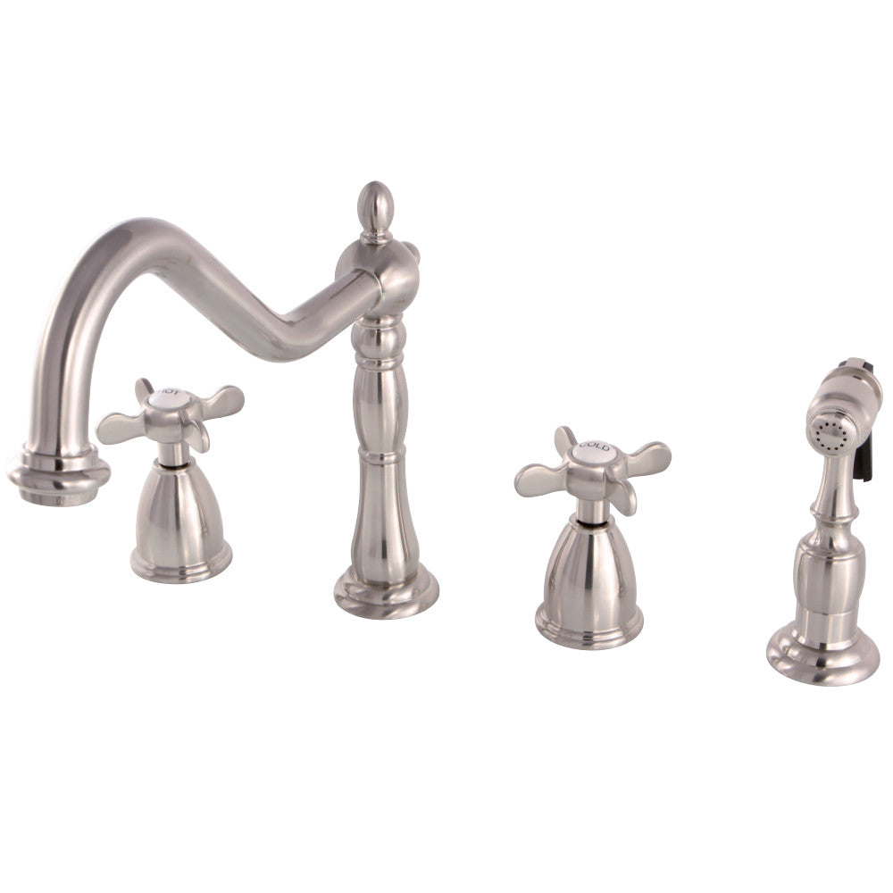 Kingston Brass KB1798BEXBS 8 x 16 in. Widespread Kitchen Faucet & Bras | Faucets | Kitchen + Metal
