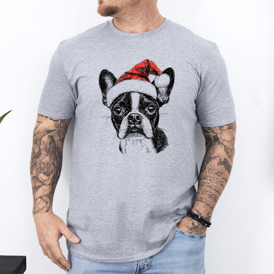 Boston Terrier, Santa, Dog, Christmas, Dog Lover, Pet T-Shirt Comfort Colors T-Shirt