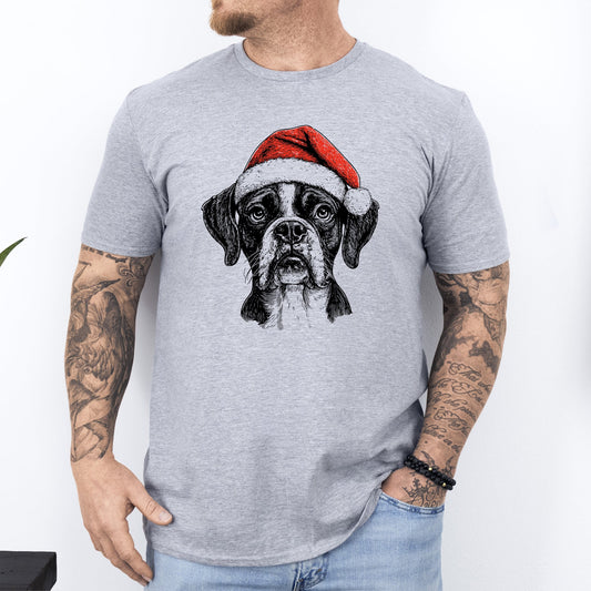 Boxer, Santa, Dog, Christmas, Dog Lover, Pet T-Shirt Comfort Colors T-Shirt