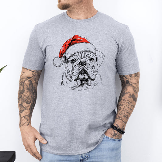 English Bulldog, Santa, Dog, Christmas, Dog Lover, Pet T-Shirt Comfort Colors T-Shirt