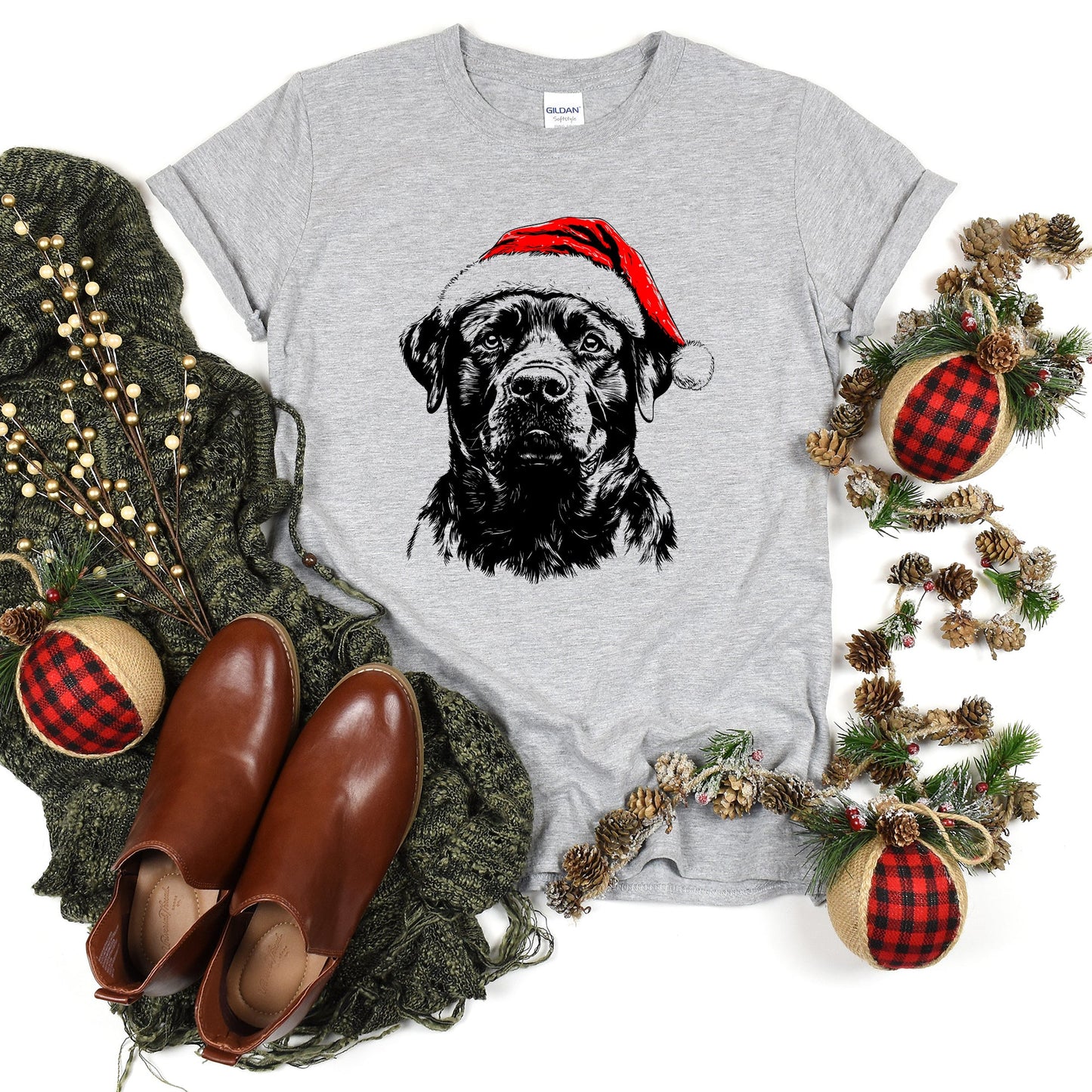 Rottweiler, Santa, Dog, Christmas, Dog Lover, Pet T-Shirt Comfort Colors T-Shirt
