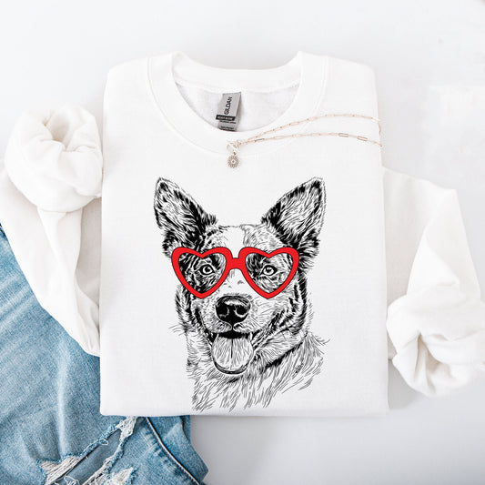 Australian Cattle, Blue Heeler, Pet, Dog Breed, Valentine's Sweatshirt