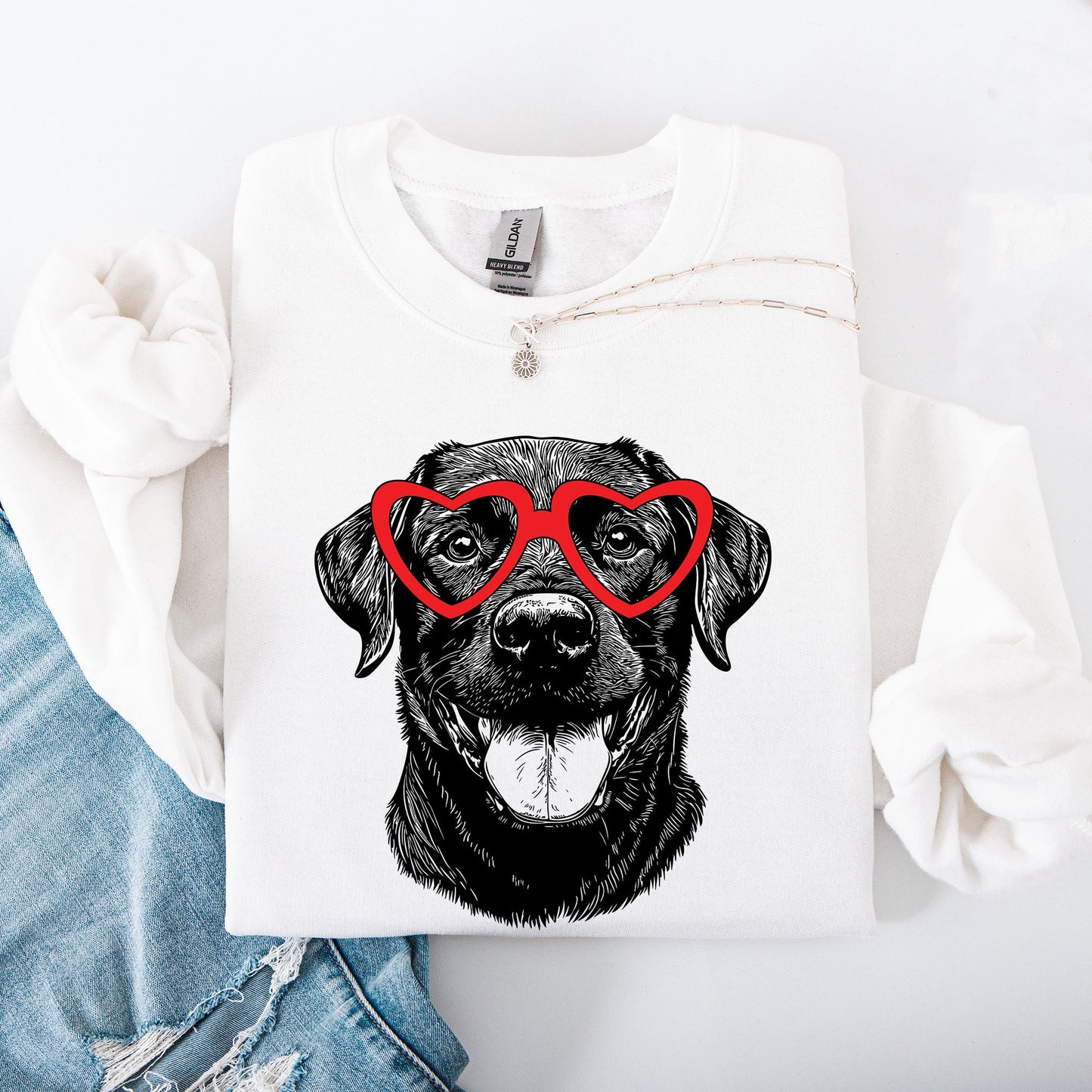 Black Lab, Labrador, Pet, Dog Breed, Valentine's Sweatshirt