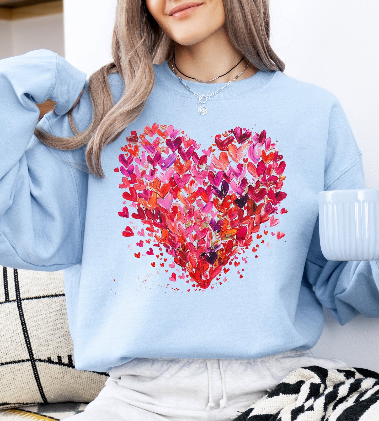Watercolor Hearts, Colorful, Valentine's Day, Love Sweatshirt