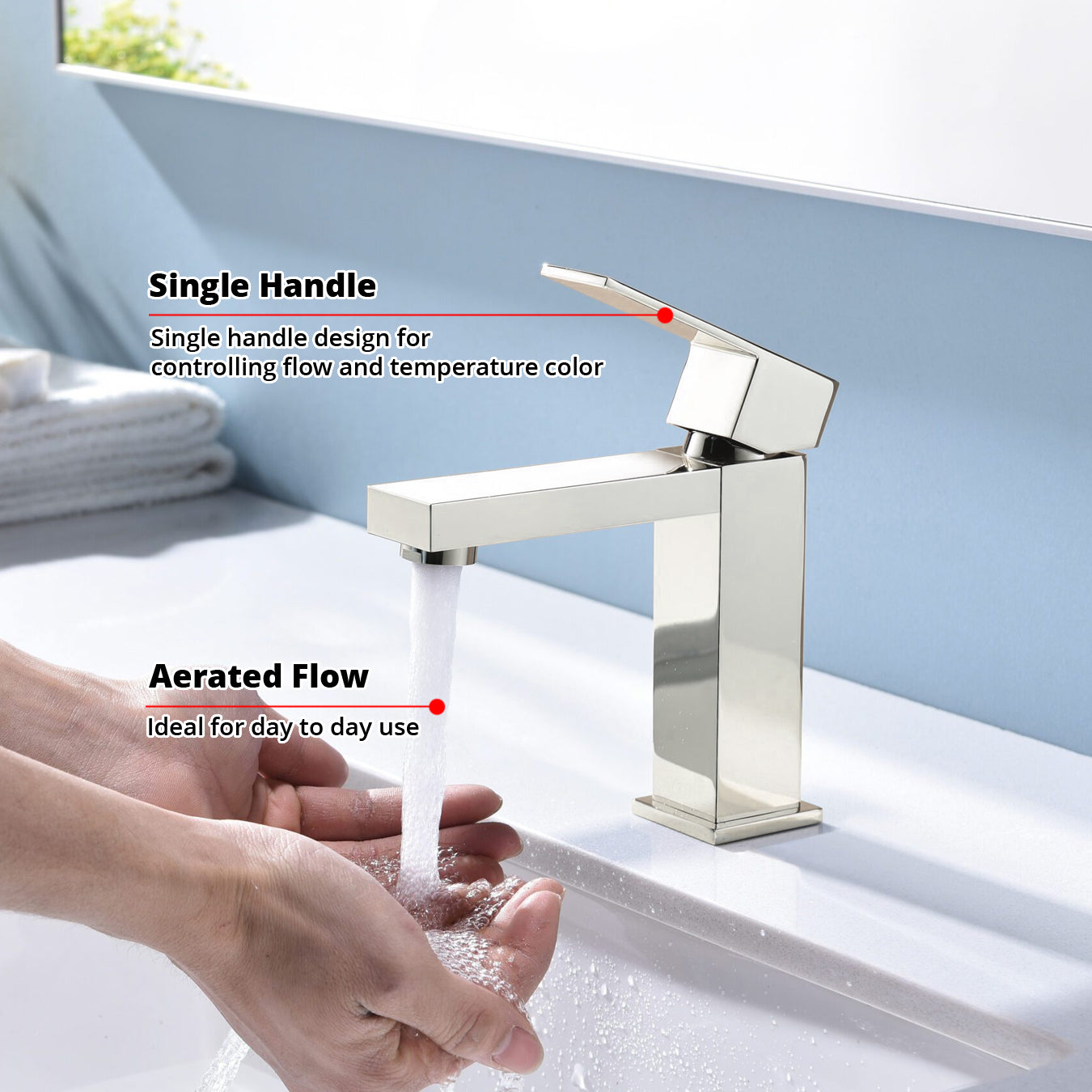 Monte Single Hole Stainless Steel Bathroom Faucet