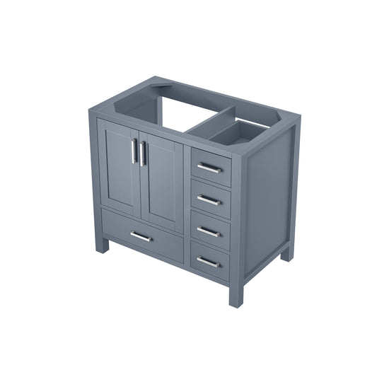 Lexora Jacques 36" Dark Grey Left-Offset Bathroom Vanity | Solid Wood