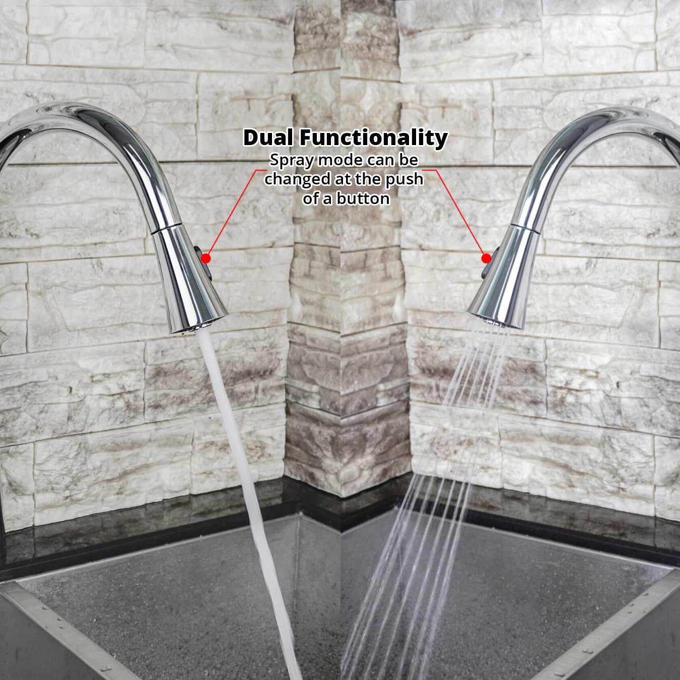 Furio Brass Single-Handle Pull-Down Spray Kitchen Faucet
