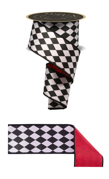 2.5"X10YD HARLEQUIN/FUSED WHITE/BLACK/RED