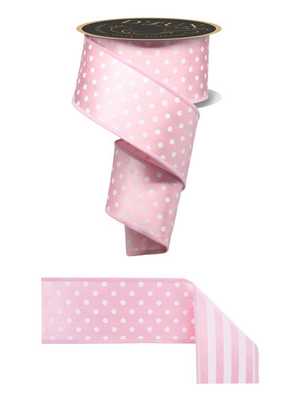 2.5"X10YD POLKA DOT/STRIPE/FUSED PINK/WHITE