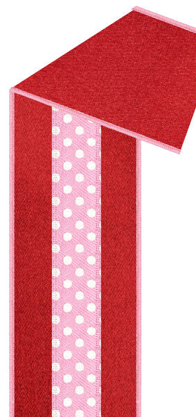 2.5"X10YD 3-IN-1 POLKA DOT/FUSED PINK/WHITE/RED