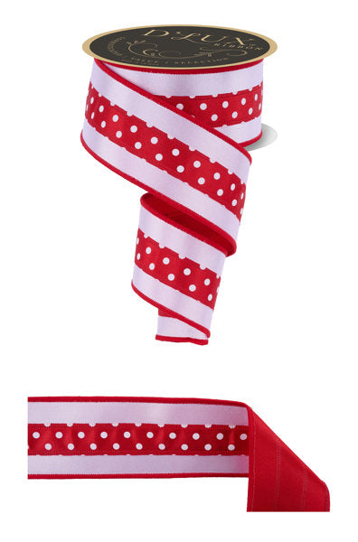 2.5"X10YD 3-IN-1 POLKA DOT/FUSED RED/WHITE