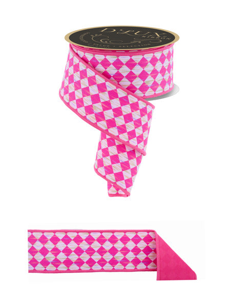 2.5"X10YD ANTIQUE DIAMOND/FUSED HOT PINK/WHITE