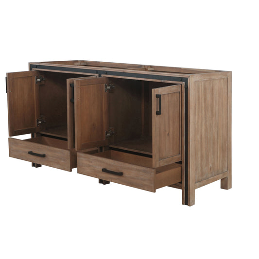 Ziva 60 in W x 22 in D Rustic Barnwood Double Bath Vanity
